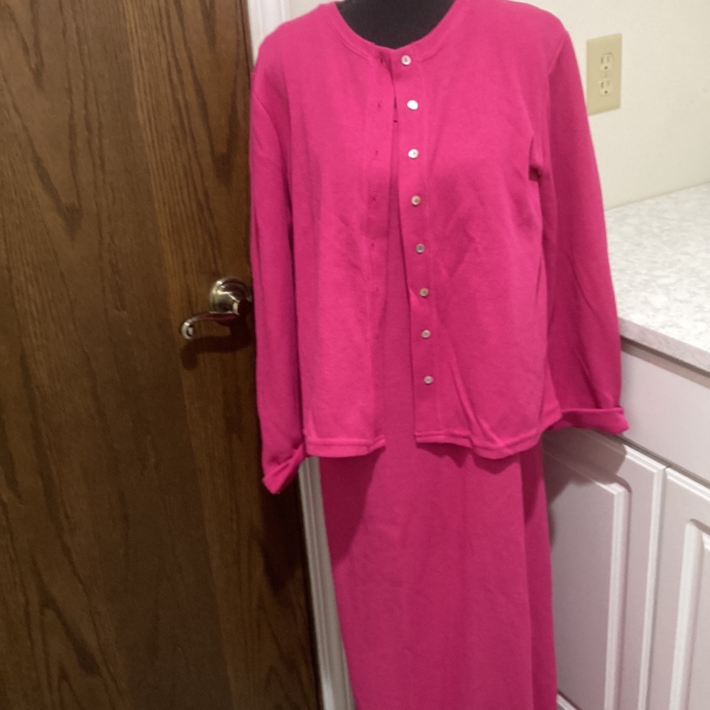 New Comfy USA brand ribbed tank maxi dress with matching cardigan